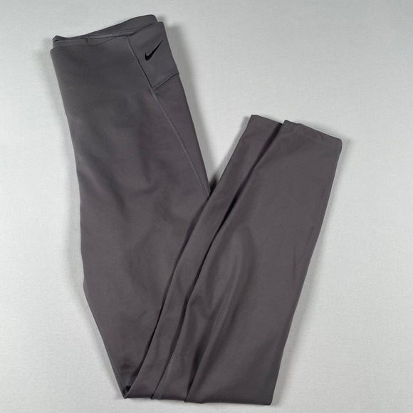 Nike Dri-FIT Running Leggings Athletic Workout Gray L - Picture 1 of 7